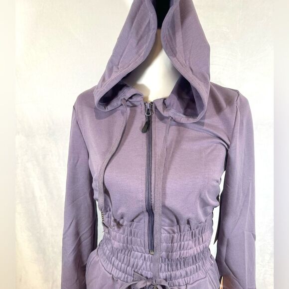 Purple low key crop hoodie jogger workout lounge set size large NWT - Picture 3 of 7